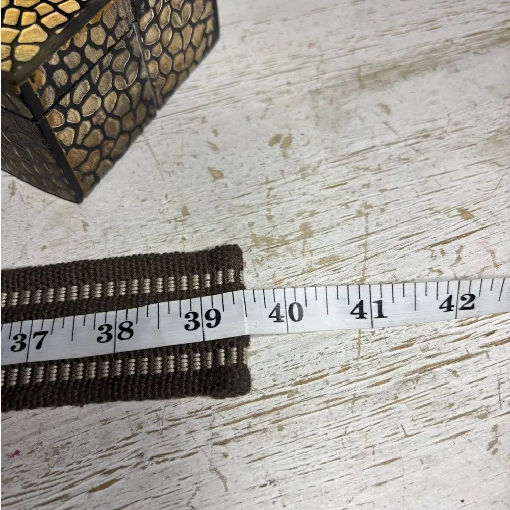 39.5” Striped Woven Canvas D-ring Belt